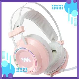 [Tặng mã 50k] Tai nghe chụp đầu Wangming 9800s có dây RGB 7.1 - USB Bản màu Hồng Kute - BH 12 Tháng [Xả kho]