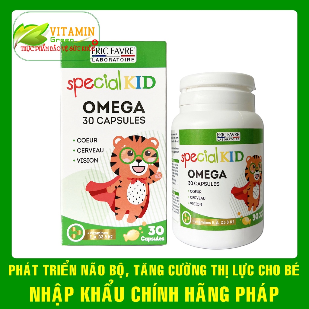Bổ sung Omega DHA cho bé giúp nuôi dưỡng trí não, hỗ trợ thị lực  Special Kid Omega 30 viên | Nhập khẩu chính hãng Pháp
