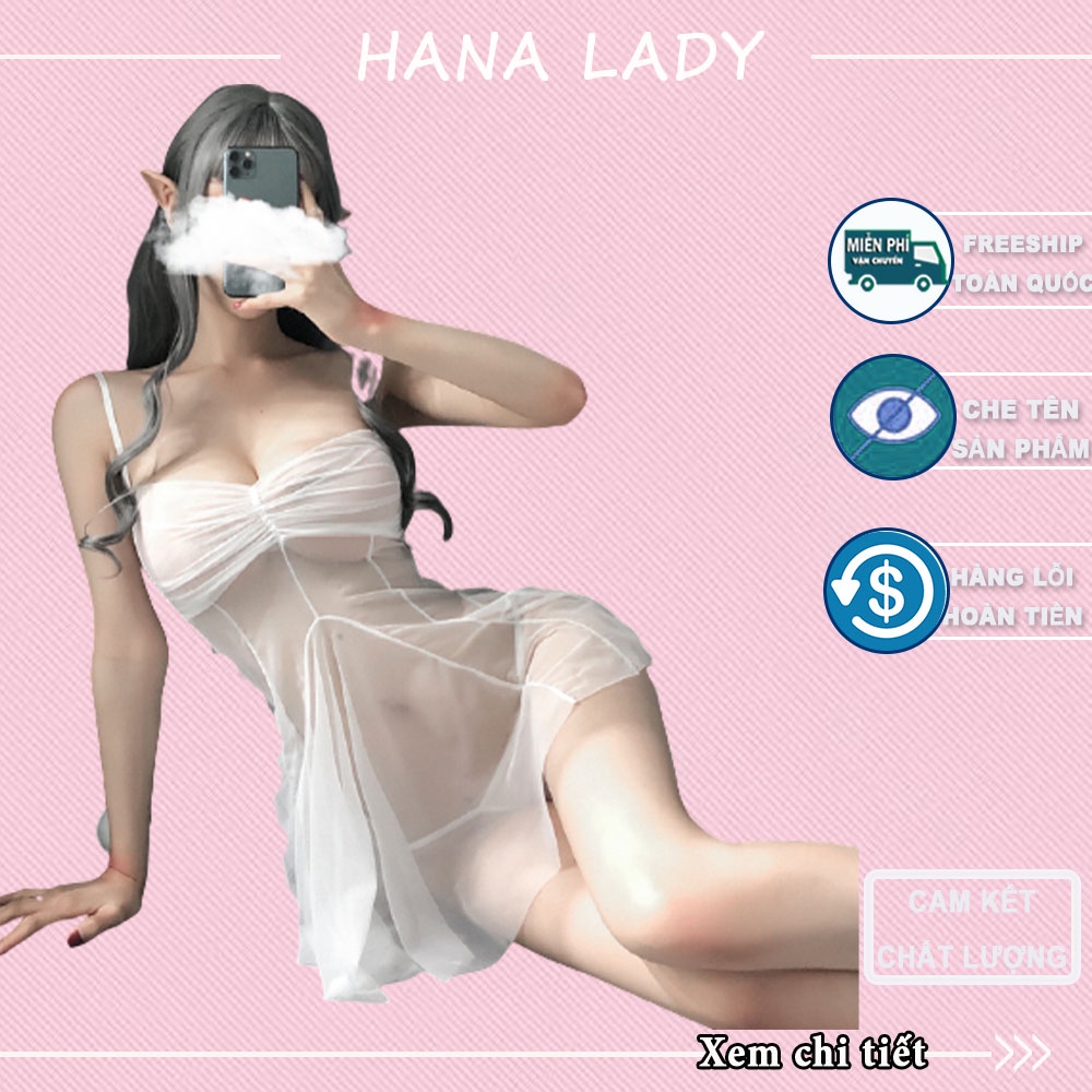♘✈Váy ngủ xuyên thấu siêu mỏng sexy, đầm nữ quyến rũ gợi cảm cho đêm tân hôn ngọt ngào VN417