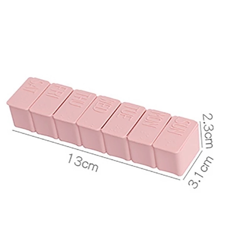 1 Hộp Đựng Thuốc 7 Ngăn Mini Chống Bụi
