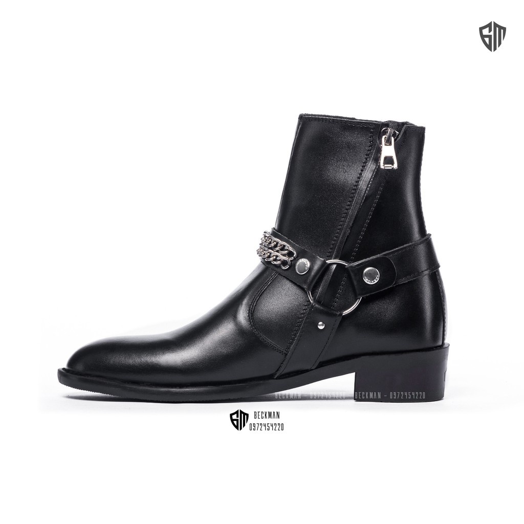 Giày Harness Boots khóa zip thời trang nam chất liệu da bò phong cách stree thumbnail