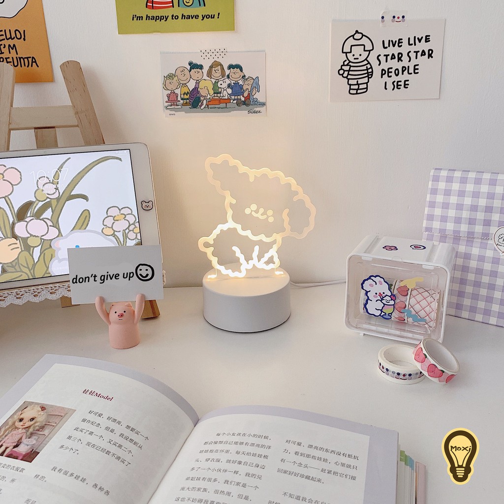 [CUTE HOT] Đèn ngủ LED hình gấu 3D để bàn trang trí DECOR phòng , quà tặng sinh nhật, VALENTINE MOXI.