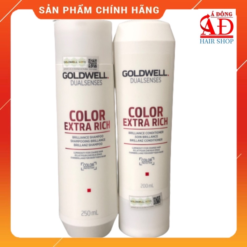 [Chính hãng] [Siêu rẻ] CẶP GỘI XẢ DƯỠNG MÀU TÓC NHUỘM GOLDWELL COLOR EXTRA RICH 250ml/200ml