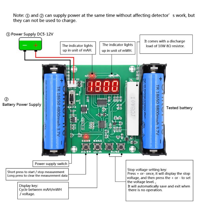 Thiết Bị Kiểm Tra Dung Lượng Pin Lithium Xh-m240 18650