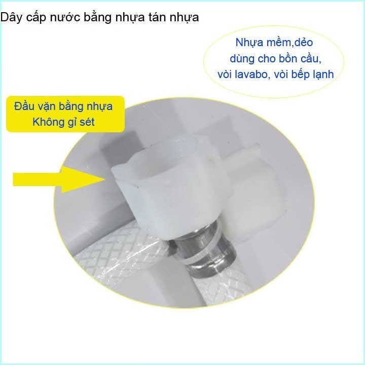 Dây cấp nước tán nhựa, dây vòi sen tắm, dây vòi xịt vệ sinh nhựa 1.5m