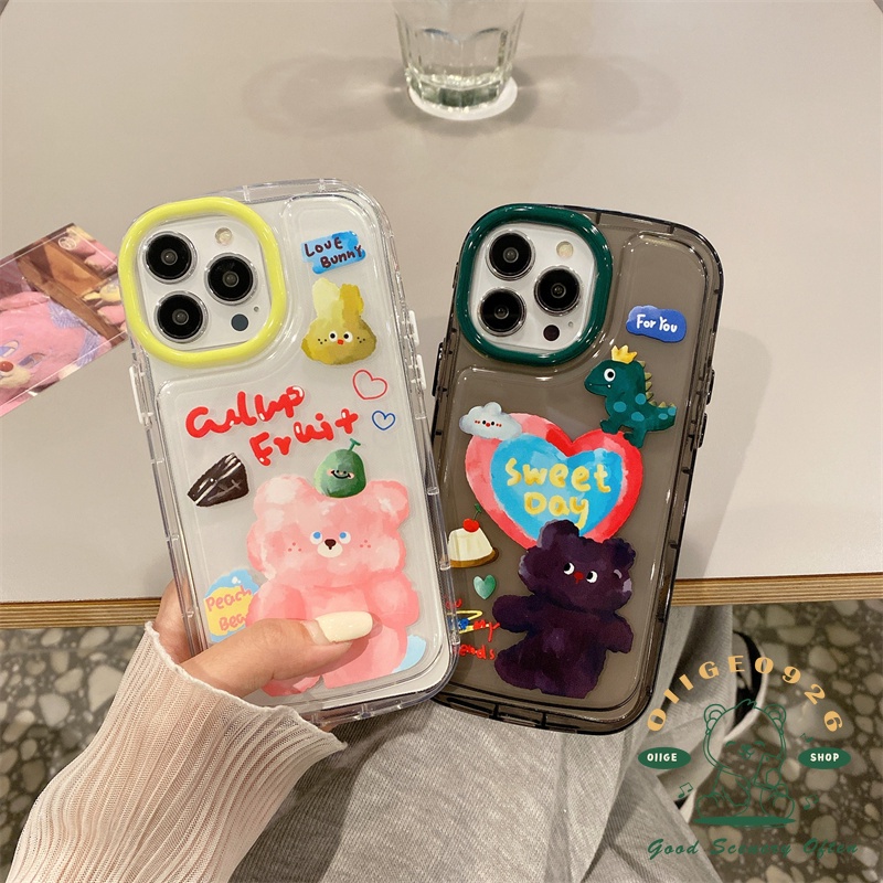 Ốp Điện Thoại TPU Hình Gấu Màu Nước Cho Iphone 13 12 / 11 Pro Max / Mini Xs Max Xr