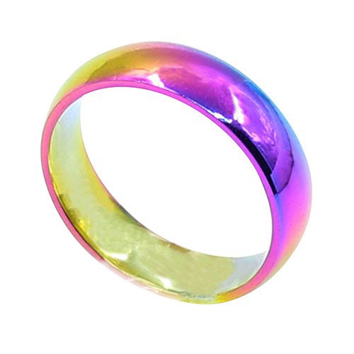 Nhẫn titanium thiết kế hình cầu vồng thời trang cực kì sáng tạo