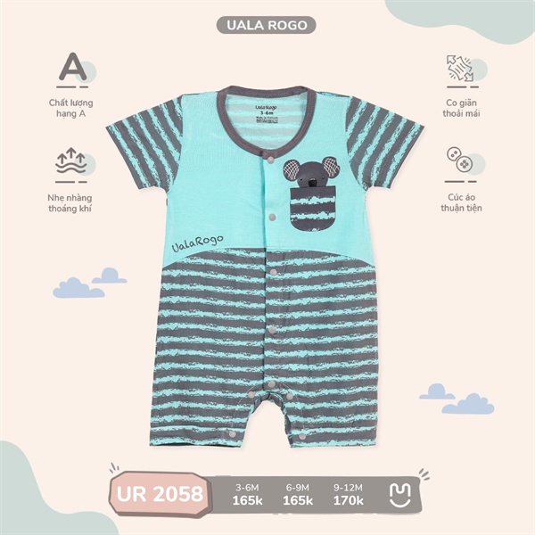 Bộ Body cộc Uala&Rogo BAMBOO UR2058 cho bé