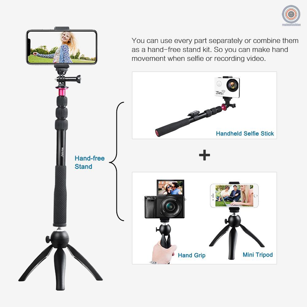 Gậy Selfie Rmfandoer Mini + Giá Đỡ Ba Chân + Điều Khiển Từ Xa Không Dây Cho Camera Kỹ Thuật Số X / 8 / 7 Plus S8 6 / 5 / 4 / 3 + / 3 Action