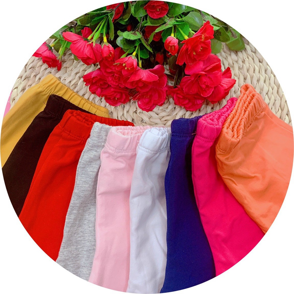 21-40KG Quần Legging Lửng ngố vải Thun Cotton Xuất Dư Mềm Mịn Co Giãn cho bé gái