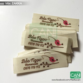 100 cái_Mác quần áo chất liệu cotton / zakka In mác áo theo yêu cầu/ thiết kế riêng_không giới hạn màu