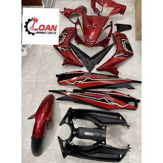 Dàn áo exciter 2010 màu đỏ đen bạc 12 món luôn tem đặt in hàng zin