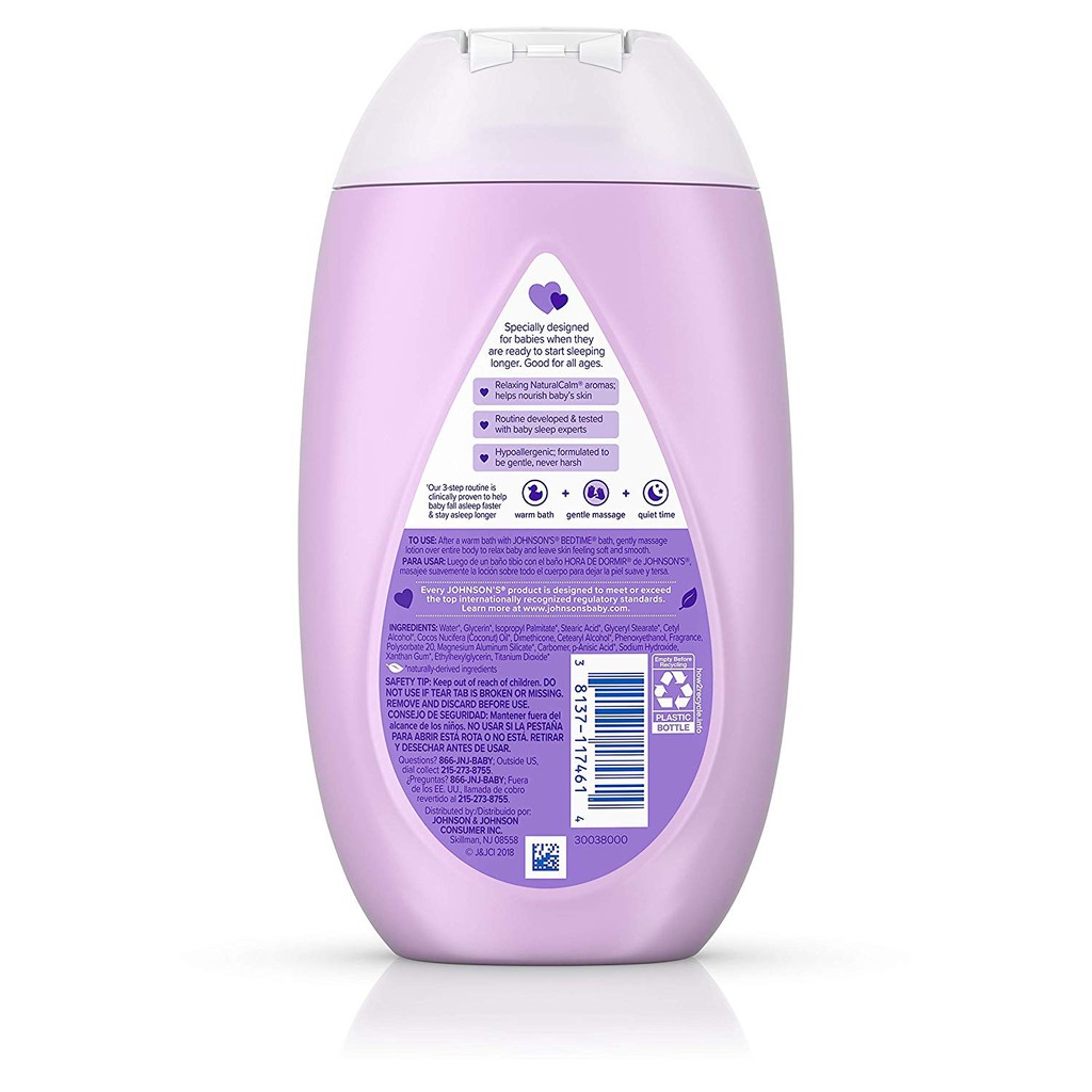 Dưỡng thể giữ ẩm da cho bé trước khi ngủ Johnson's Moisturizing Bedtime Baby Lotion 400ml