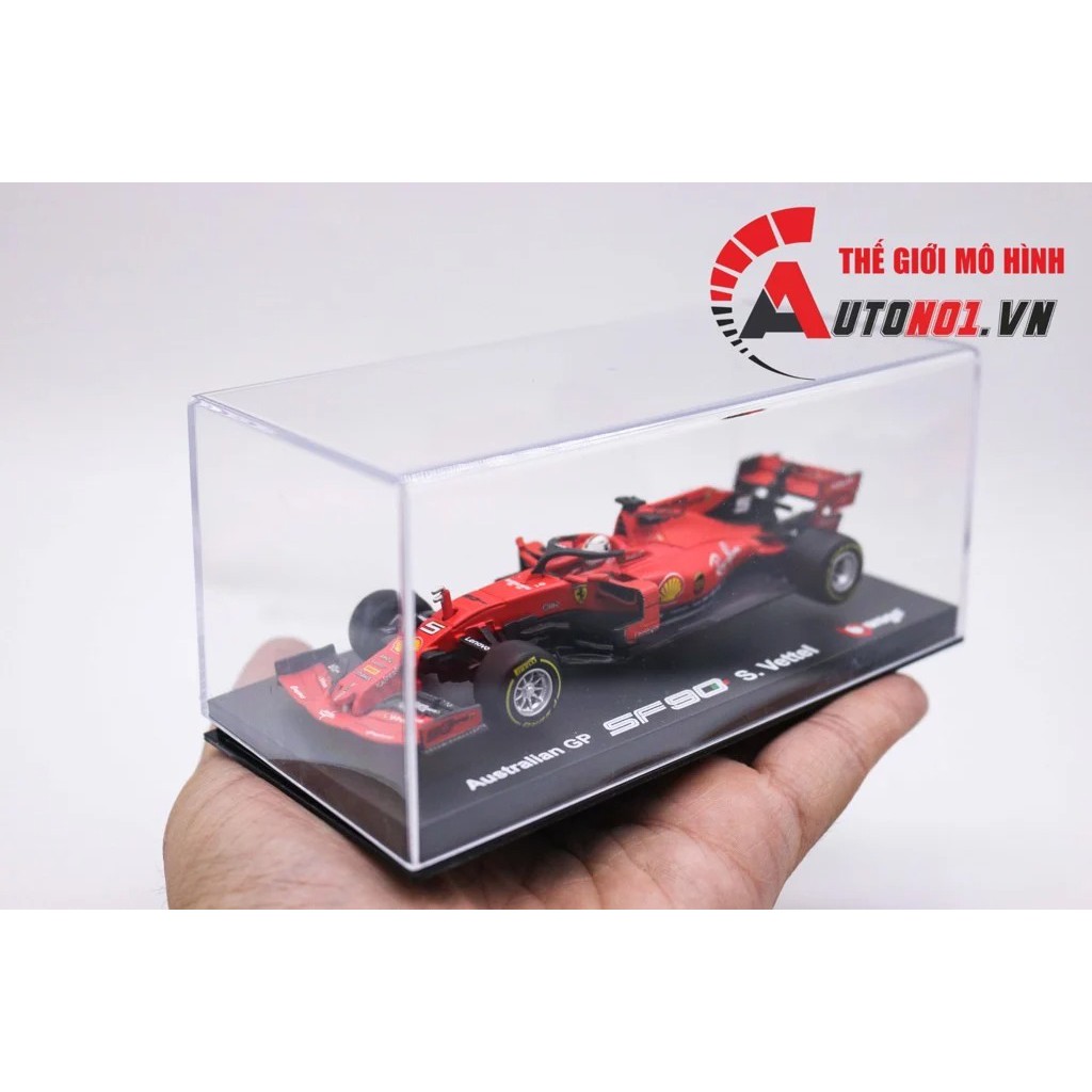 MÔ HÌNH XE F1 FERRARI SF90 #5 2019 HỘP MICA 1:43 BBURAGO 7545