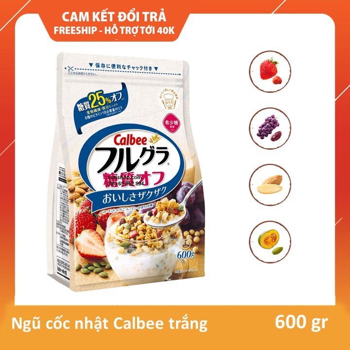 Ngũ cốc Calbee nội địa Nhật 600G (TRẮNG) - Dùng cho Gymer hoặc chế độ ăn giảm cân - Giá tốt nhất hiện nay