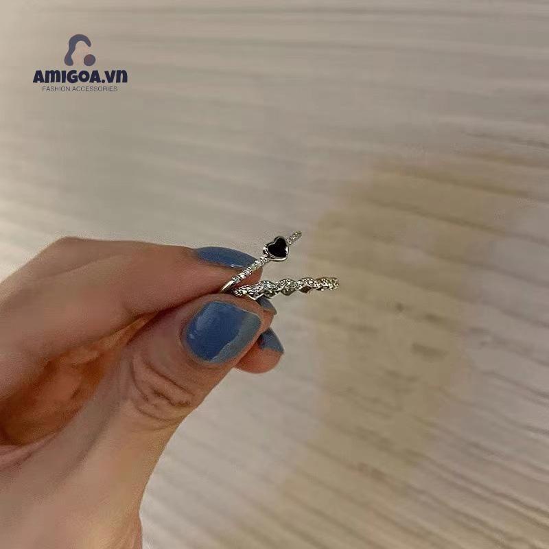 ✨✨Nhẫn đeo tay màu đen phong cách Hàn Quốc thời trang cho nữ