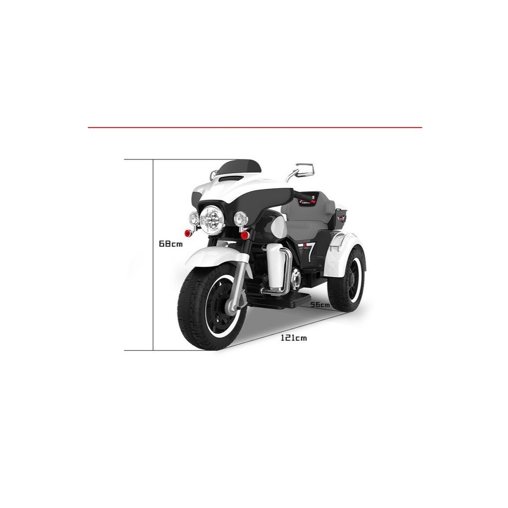 Xe máy điện cảnh sát xe moto điện 3 bánh kiểu dáng thể thao cho bé có 2 ghế ngồi động cơ khỏe ABM-5288