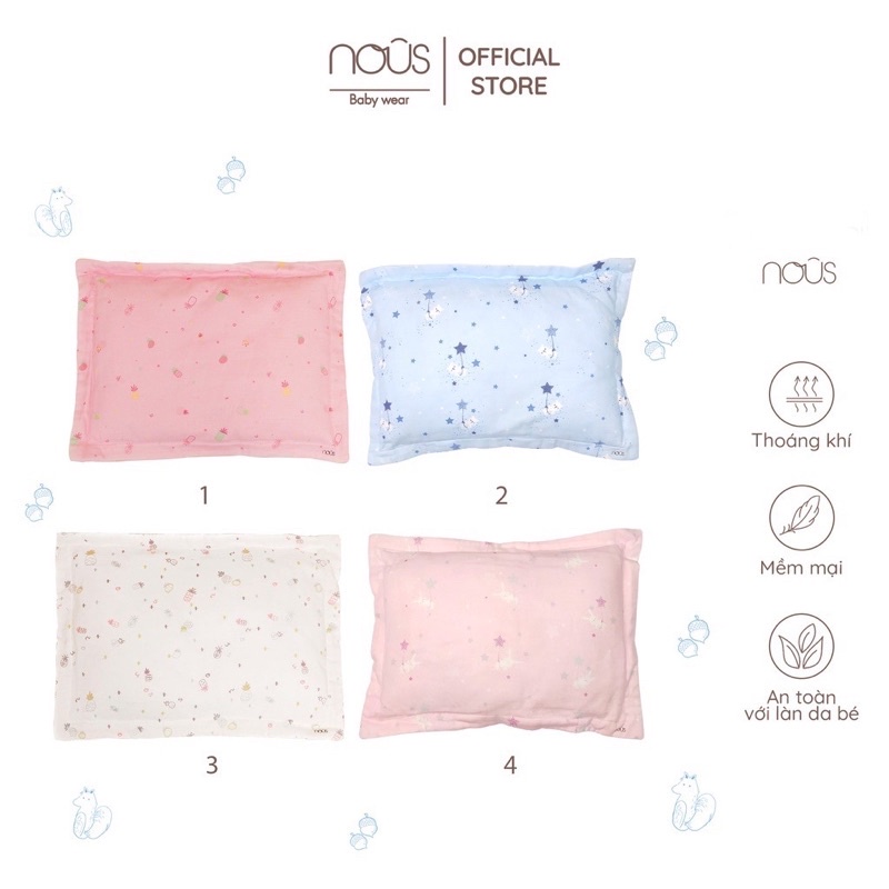Gối Bông Nous Xô Mẫu Mới Nhất 2021 (Dành cho bé từ sơ sinh đến 2,3 tuổi)