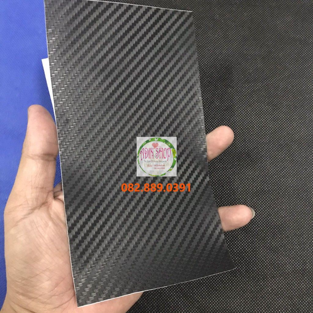 Miếng dán mặt lưng skin carbon nguyên thủy chưa cắt khổ 10cmx17cm trong, đen