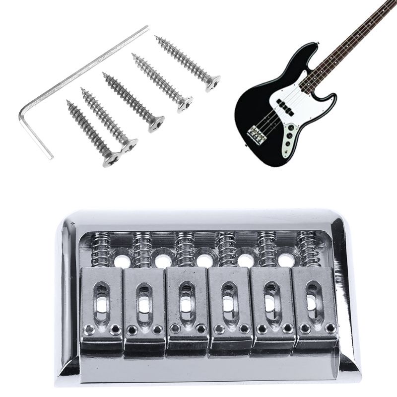 Cờ Lê Kim Loại 6 Dây Cố Định Cầu Đàn GUITAR Điện Mạ Chrome SUN