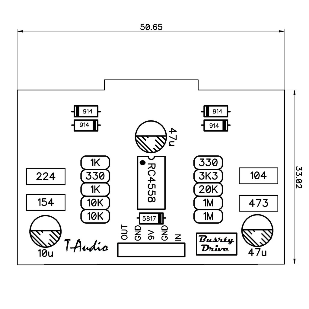 Bảng Mạch Pcb Tạo Hiệu Ứng Âm Thanh Cho Đàn Ghi Ta 1590b