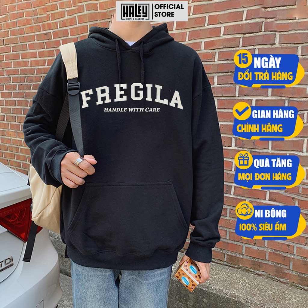 Áo Hoodie Nam Nữ Unisex Nỉ Bông FREGILA Hàn Quốc mã HD203 Chất nỉ đẹp dày - Quà tặng ngẫu nhiên