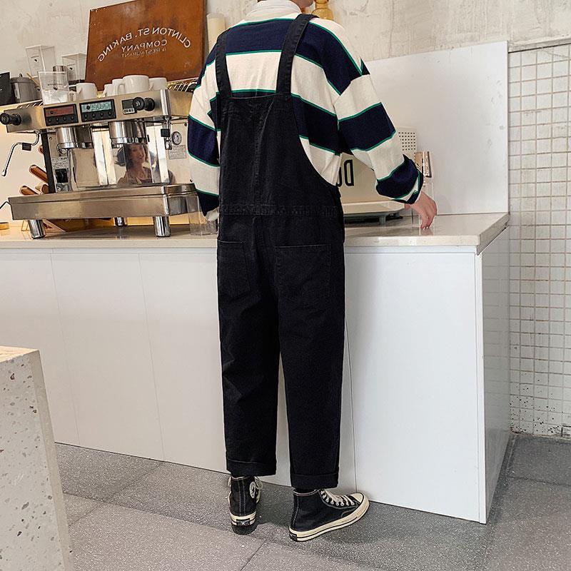 Quần Yếm Một Mảnh Ống Rộng Phong Cách hip hop Nhật Bản Dành Cho Nam