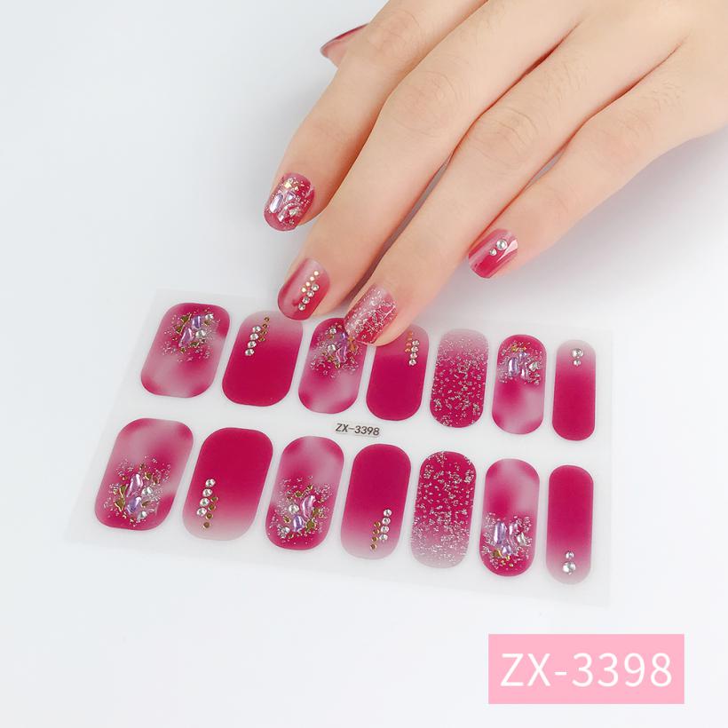 Miếng Dán Trang Trí Móng Tay 3D Tầm Nhìn Toàn Diện Chống Thấm Nước Tái Sử Dụng Toàn Diện Họa Tiết Kim Cương Ngọc Trai Gradient Không Độc Hại Không Độc Hại