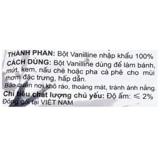 BỘT THƠM VANI NGUYÊN CHẤT HIỆU CON BƯỚM 🦋{ 10 ống/hộp}