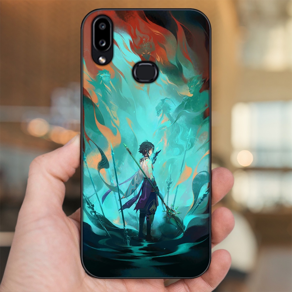 Ốp lưng Samsung A10S viền đen in hình Xiao Genshin Impact