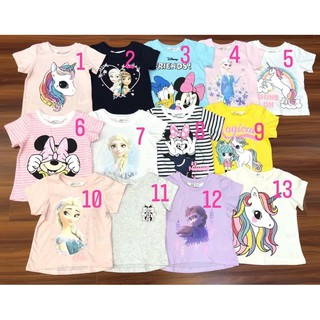 Áo cộc tay Bé gái HM elsa, mickey, pony, kitty