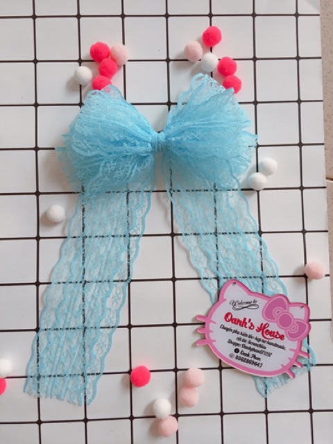 Kẹp nơ ren lớn đuôi dài