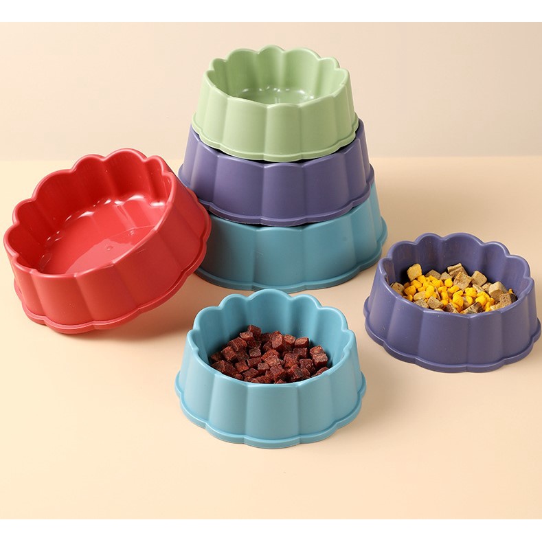 chén nhựa hoa cho chó mèo