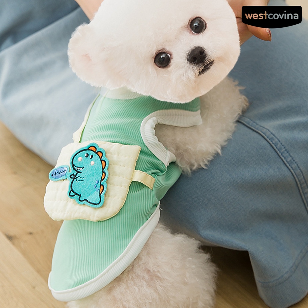 [Mới]♞Áo Sơ Mi Hình Khủng Long Thu Hút Dành Cho Cún Cưng