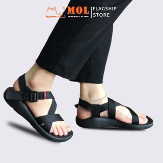 Giày sandal Rova nữ quai dù đế cao su cao 3cm đi học màu đen mã RV120