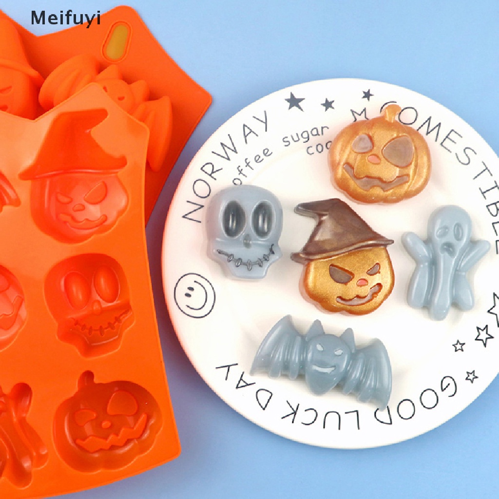 Khuôn Làm Bánh 6 Ngăn Hình Dơi Bí Ngô Halloween