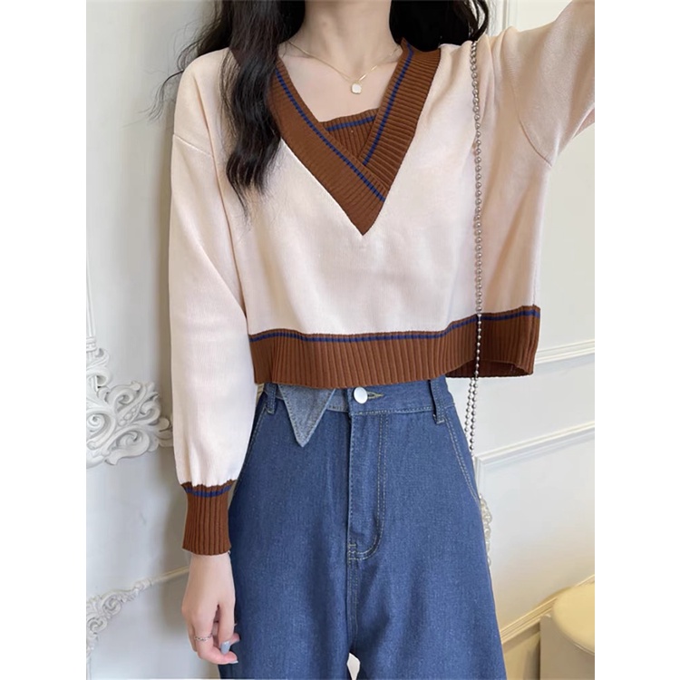 Áo croptop thuỷ thủ tay dài Forgirl cá tính phong cách Hàn Quốc