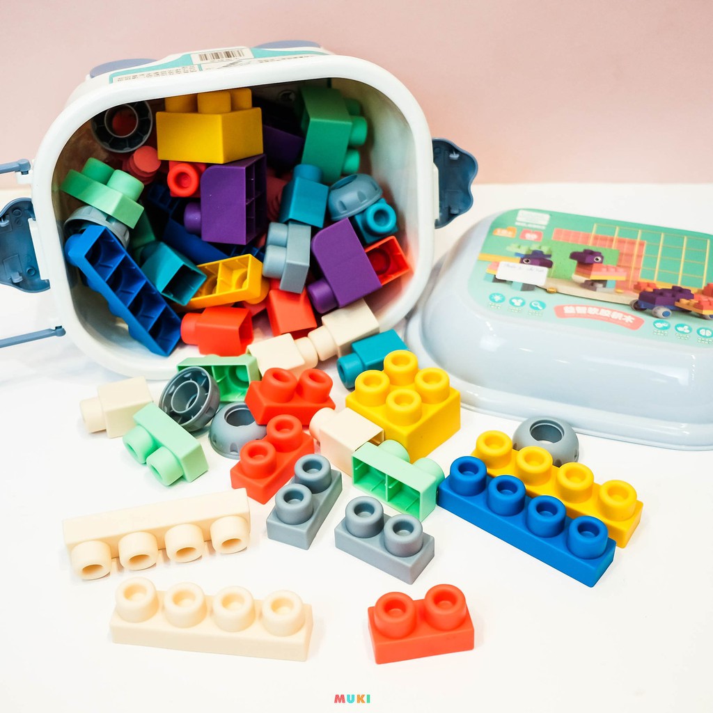 Đồ chơi lắp ghép Lego nhựa dẻo 80 chi tiết ( Từ 1-3 tuổi)