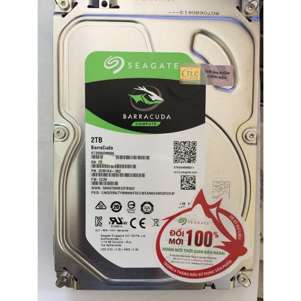 HDD Seagate Barracuda 2TB Chính hãng