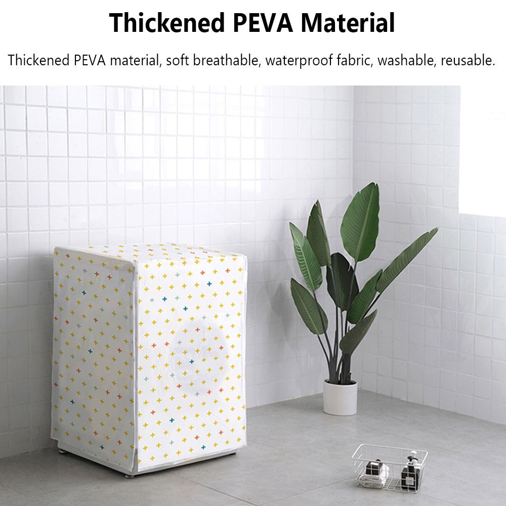 Vỏ bọc bảo vệ máy giặt mở phía trước/ phía trên chất liệu PEVA che nắng chống bụi chống thấm nước họa tiết hoạt hình