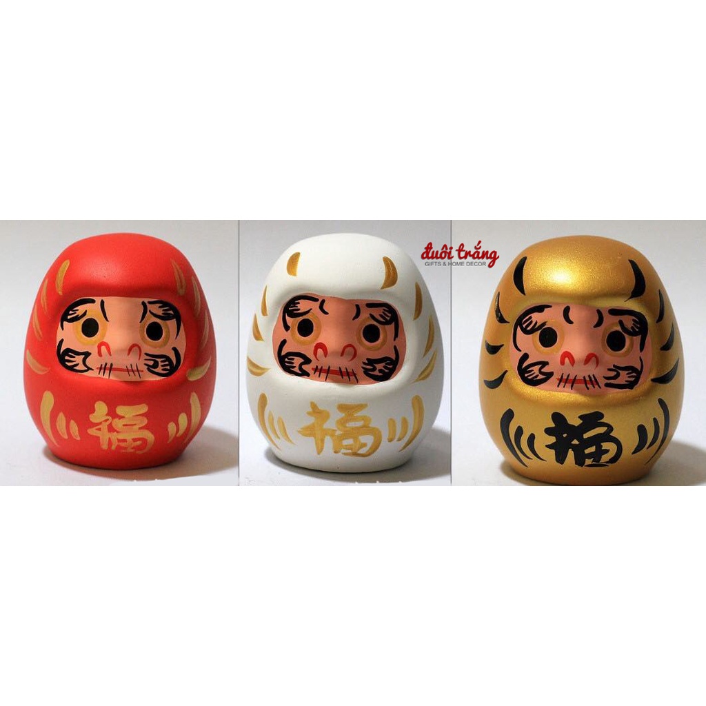 Daruma đất nung Lemiao 5cm - 3 màu