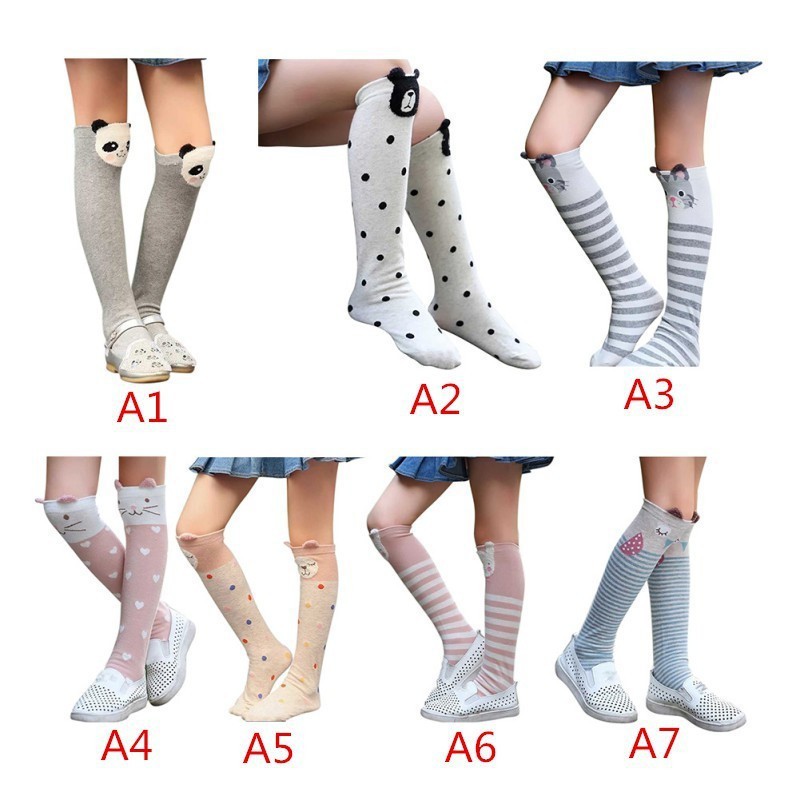 Đôi vớ sọc dài họa tiết hoạt hình dễ thương cho bé