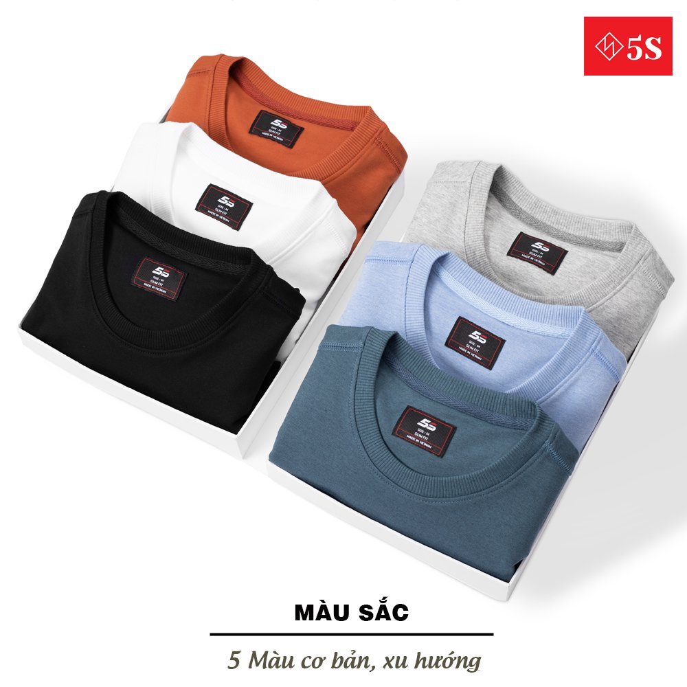 Áo Nỉ Nam Cổ Tròn 5S, Chất Cotton Cao Cấp, Nhiều Màu Dễ Lựa Chọn, Dáng Thể Thao, Năng Động (ANI21013) | BigBuy360 - bigbuy360.vn