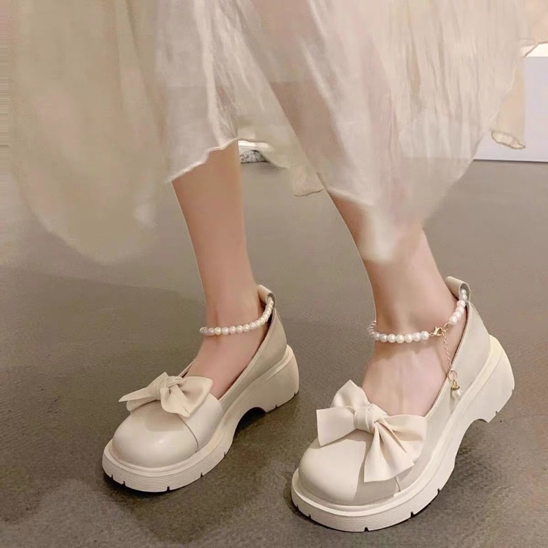 Giày nữ lolita quai ngọc thắt nơ siêu xinh