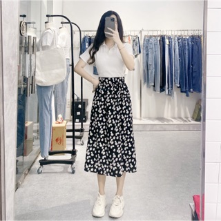 [XẢ KHO-NAPU]Chân váy hoa cúc lưng thun CV095