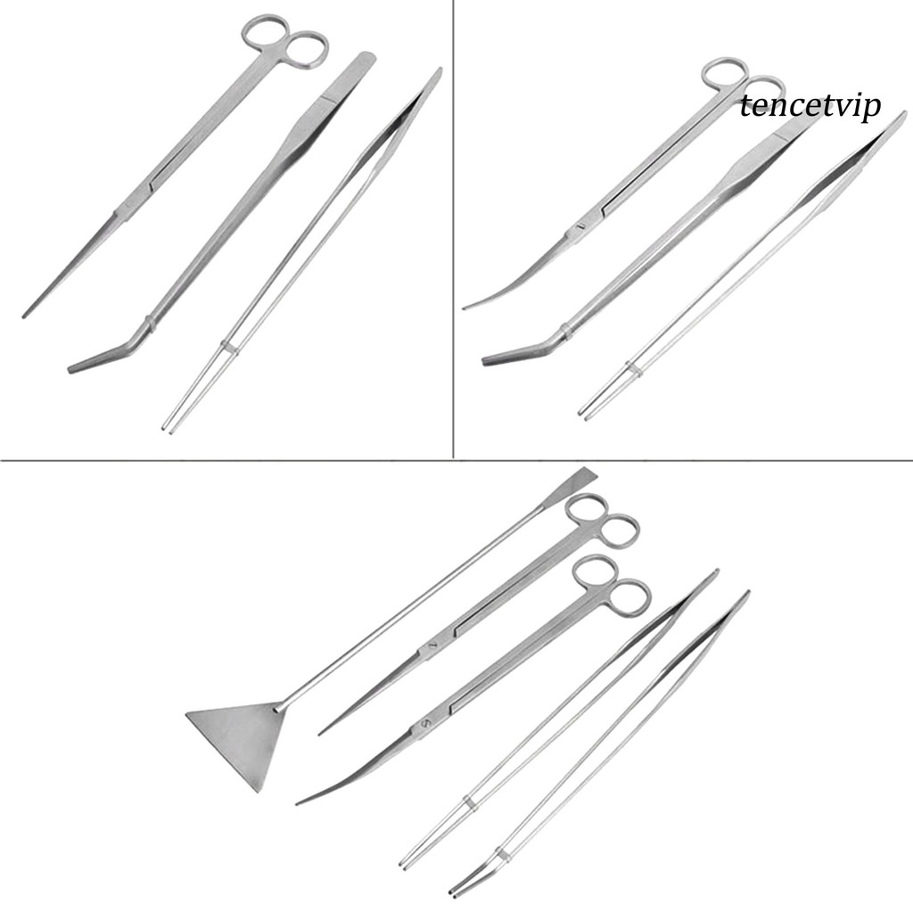 Set 3 / 5 Dụng Cụ Chăm Sóc Cây Thủy Sinh Bằng Thép Không Gỉ