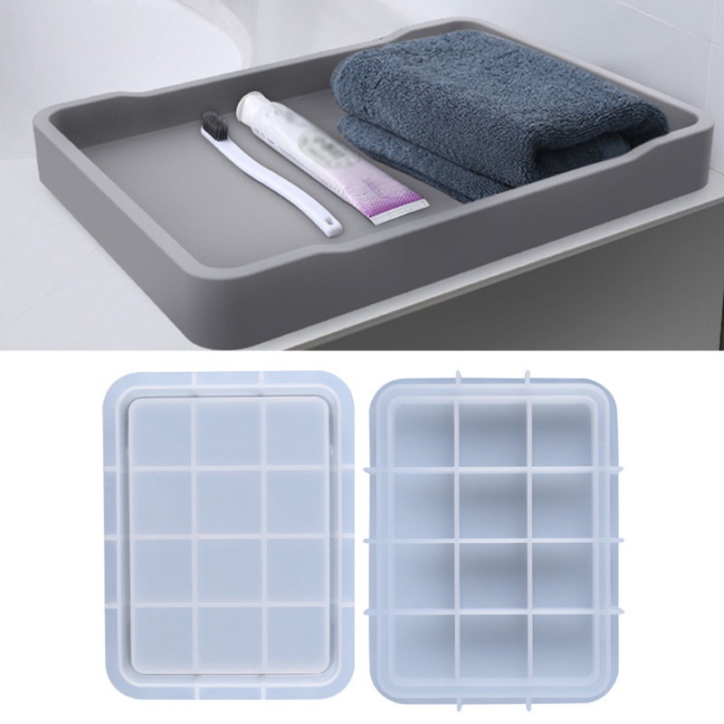 Khuôn Silicone Hình Chữ Nhật Làm Khay Đựng Thức Ăn DIY