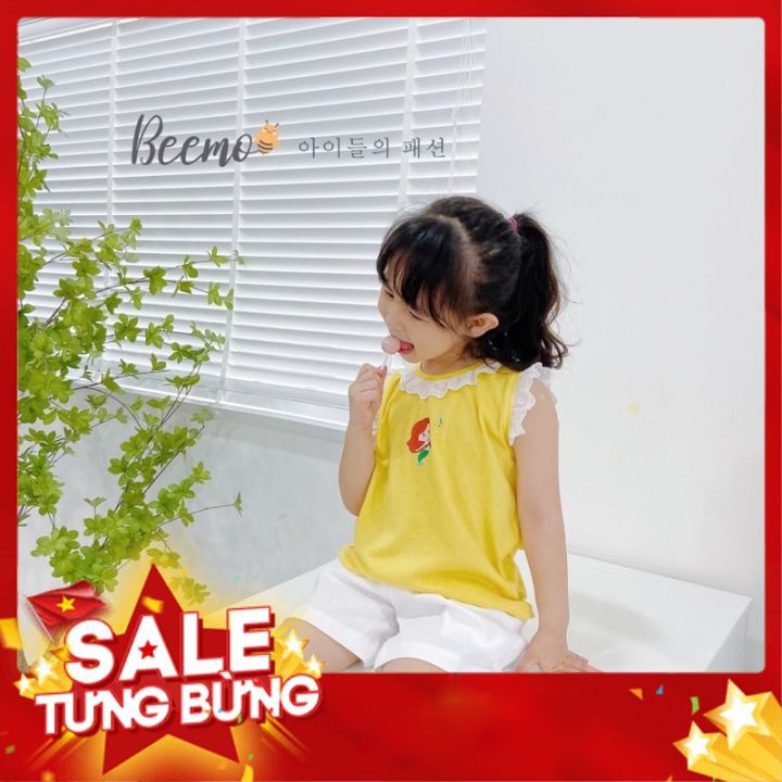 Thời Trang Beemo Cho Bé - Áo Ba Lỗ Tay Bèo Bé Gái (8-23kg)