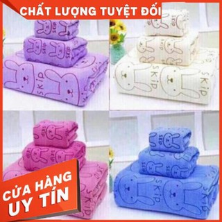 [FREESHIP] COMBO 3 KHĂN TẮM HÌNH THỎ (KHĂN TẮM, LAU MẶT, LAU TÓC)