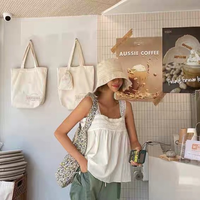 Áo hai dây thô viền ren dây bản to Ulzzang style  Hàng quảng Châu